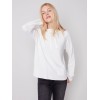 Ottoman Cotton Funnel Neck Sweater - Ecru Ottoman Cotton Funnel Neck Sweater - Ecru